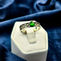 Sterling Silver Goyard Ring With Trillion Cut Tsavorite Garnet