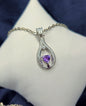 "Lotus Droplet" Amethyst with Topaz Sterling Silver Pendant