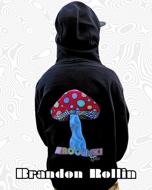 Brandon Dot Rollin |Shroomski Magazine Design |Zip-Up Hoodie Black