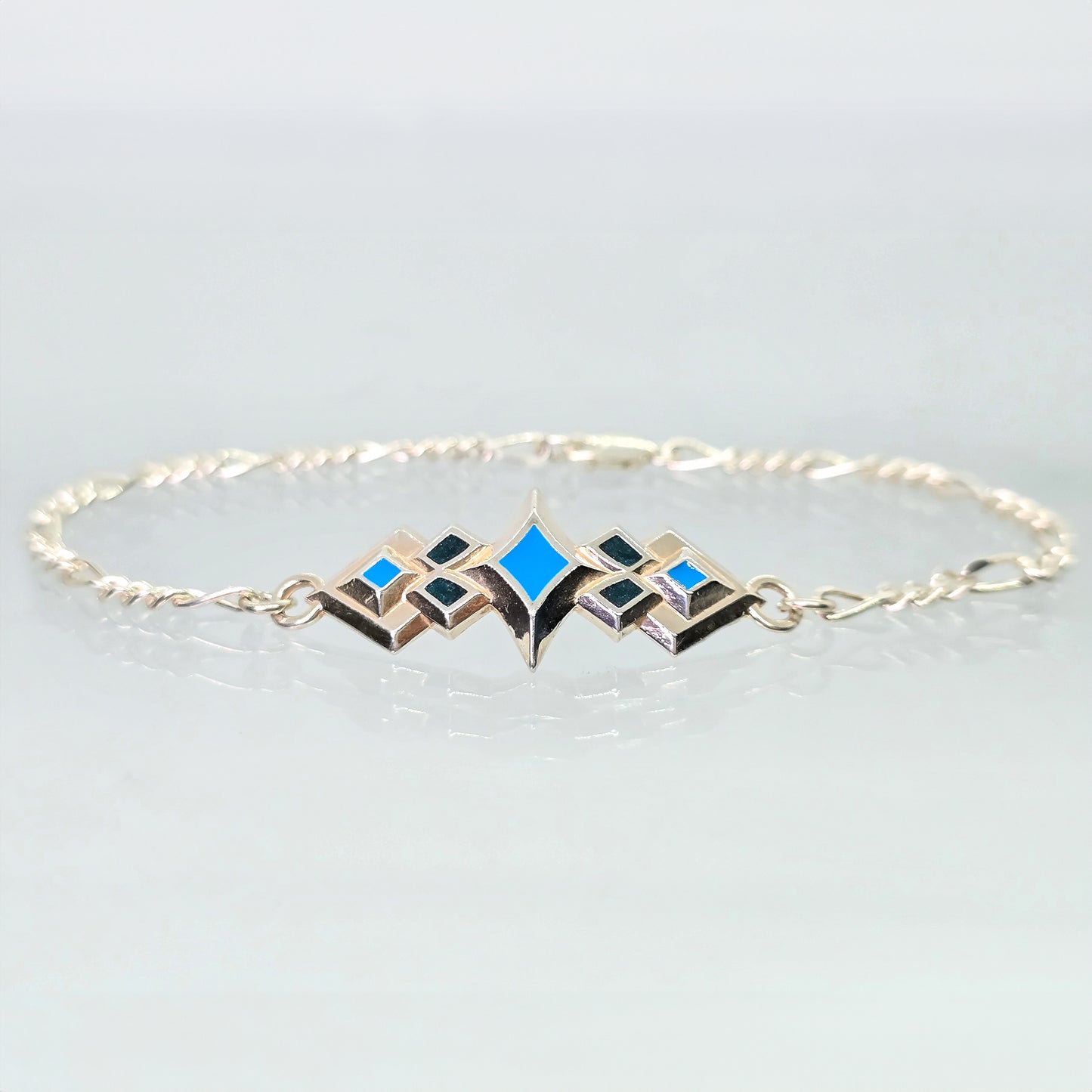 Catalyst | Sterling Silver with Blue & Teal Enamel Bracelet