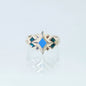 Sterling Silver & Enamel Starburst Ring (Blue & Teal)