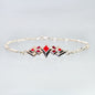 Sterling Silver & Enamel Starburst Bracelet (Red)