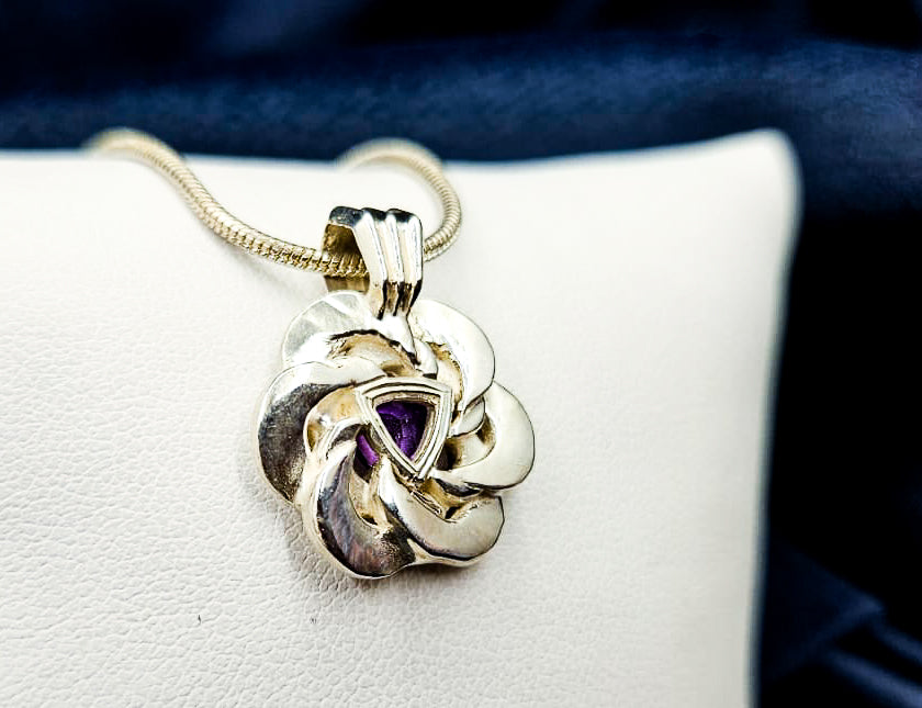 "Vortex" Amethyst & Sterling Silver Vortex Pendant