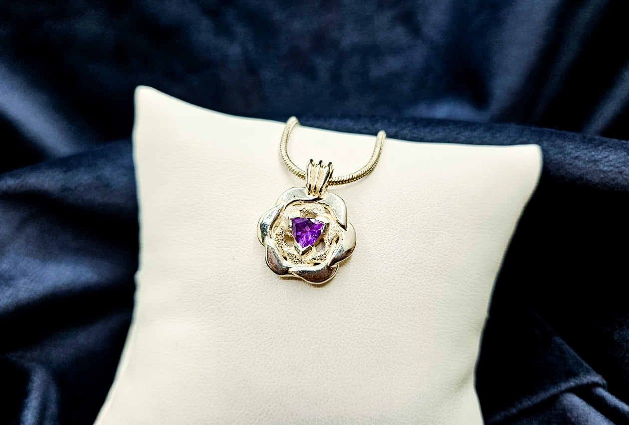 "Vortex" Amethyst & Sterling Silver Vortex Pendant