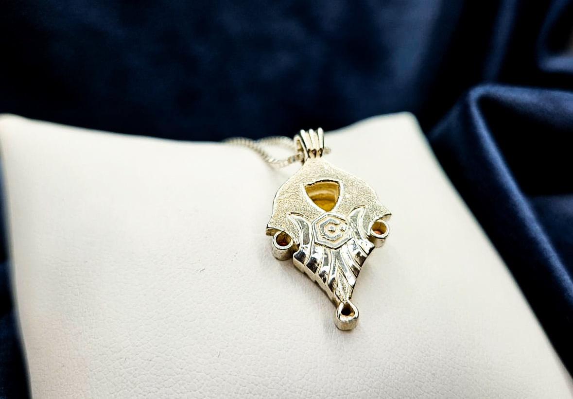 "Stingray" Sapphire & Citrine Sterling Silver Pendant