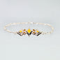 Sterling Silver & Enamel Starburst Bracelet (Yellow)