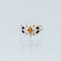 Sterling Silver & Enamel Starburst Ring (Gold & Purple)