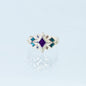 Sterling Silver & Enamel Starburst Ring (Purple & Teal)