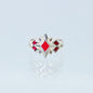 Sterling Silver & Enamel Starburst Ring (Red)